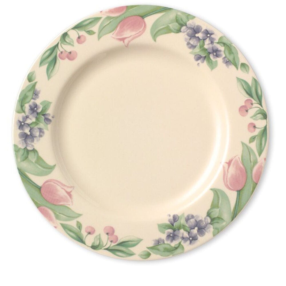 Set of 4 large stoneware plates on a dinner table for parties