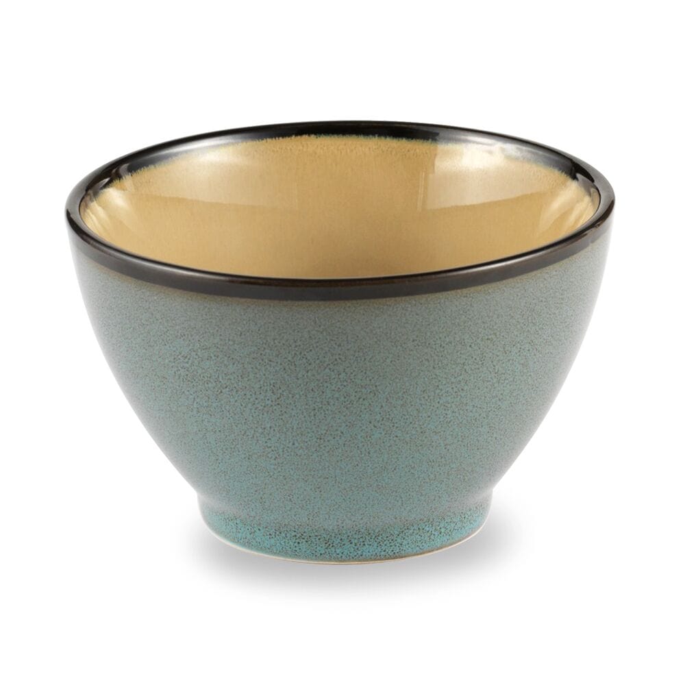 A Belmont blue bowl being used to serve desserts at a gathering.
