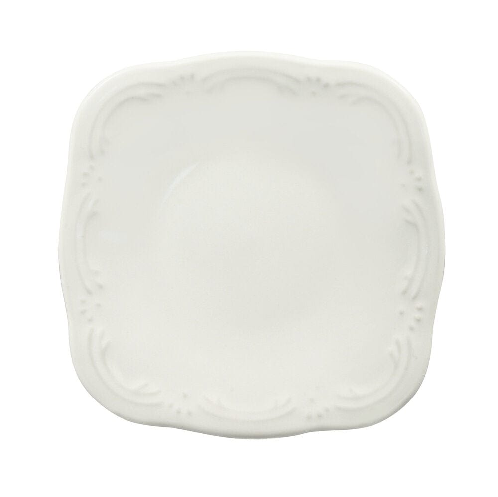 Elegant small stoneware plates set for appetizers and desserts