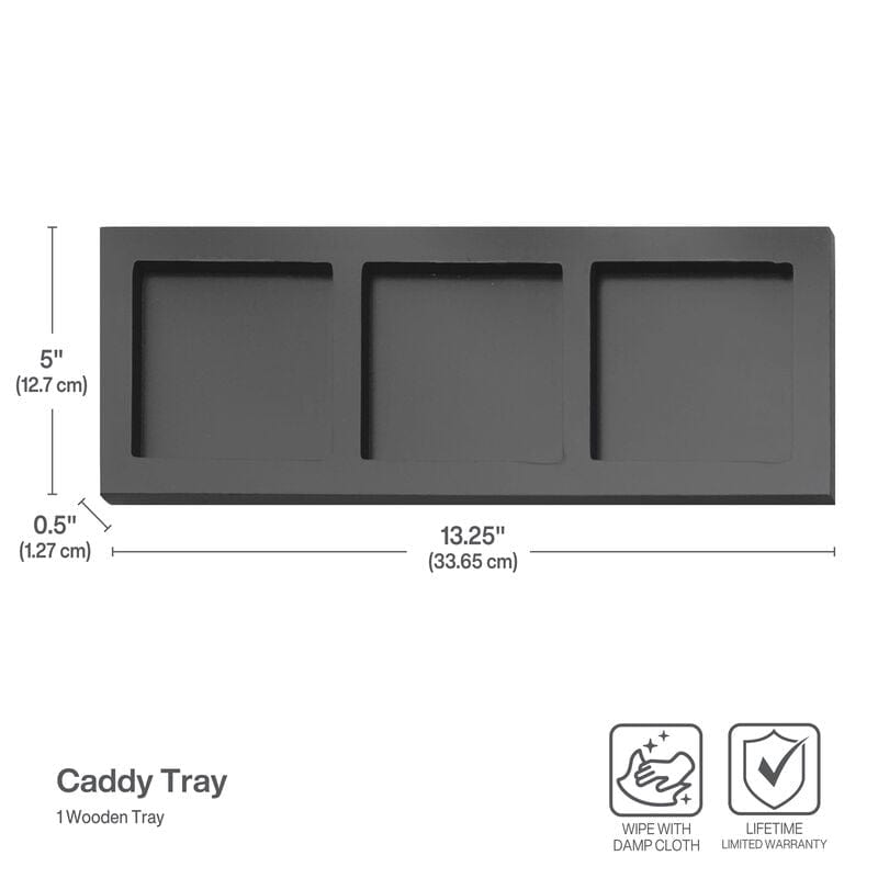 Flatware holder and large wooden tray for elegant tableware storage