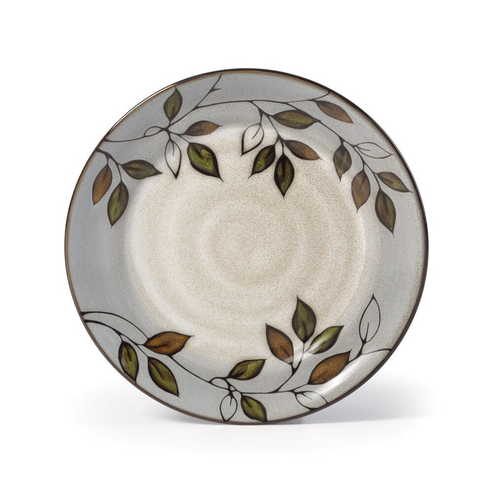 Serveware including rectangular platter and vegetable bowl from Rustic Leaves set