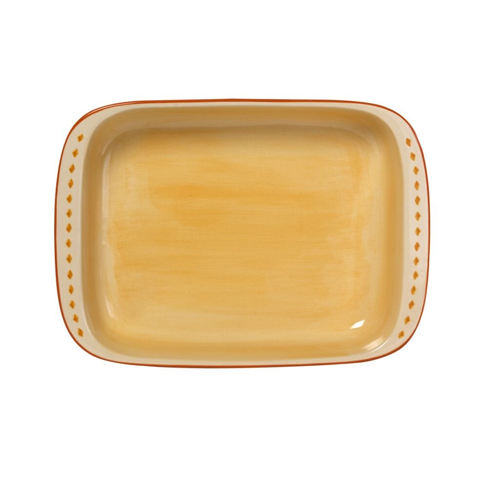 Large capacity rectangular lasagna baker in oven, showing even heat distribution