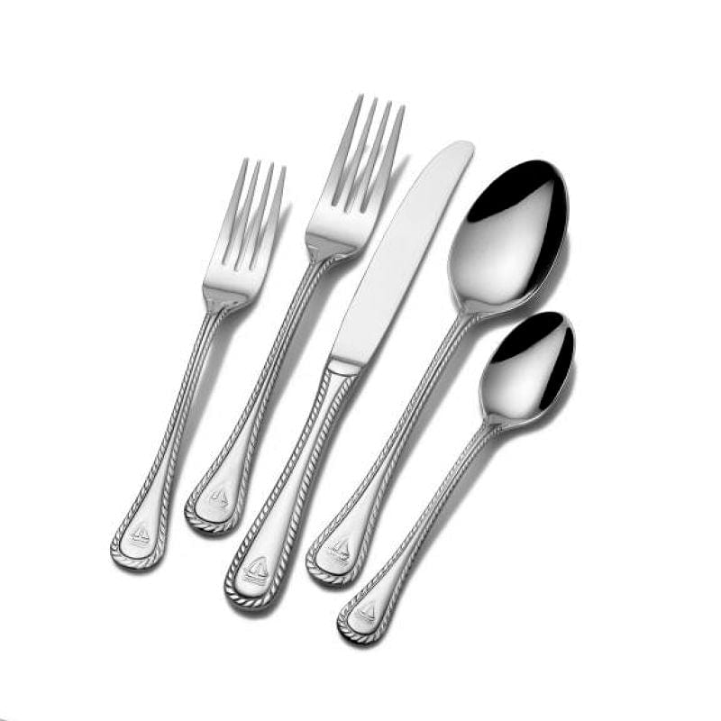 Maritime-Inspired 20 Piece Stainless Steel Flatware Set for Four - Image 3