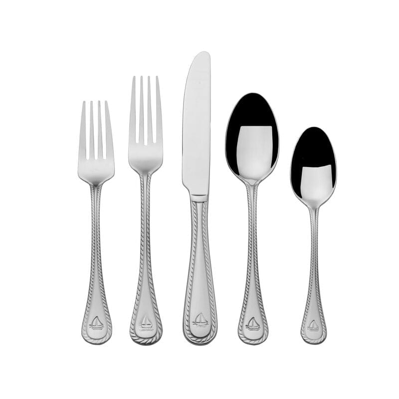Maritime-Inspired 20 Piece Stainless Steel Flatware Set for Four - Image 4