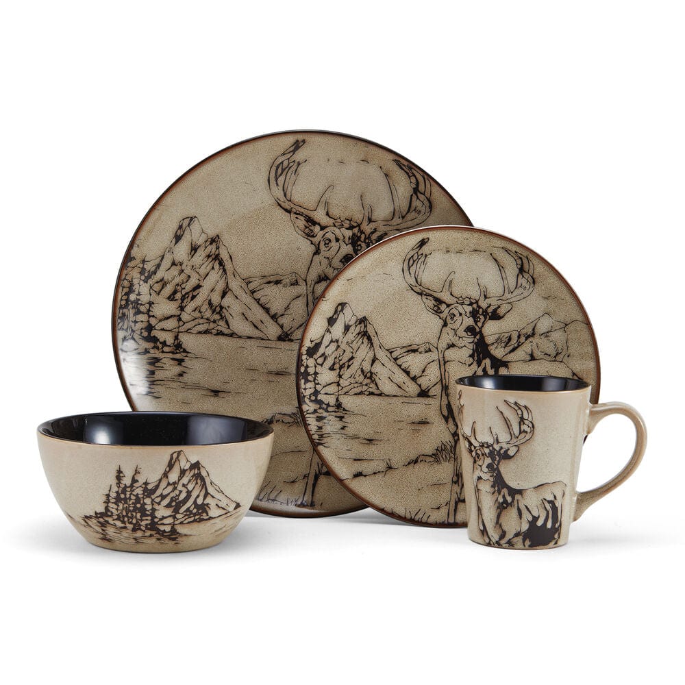 Complete 16-piece dinnerware set for 4, ideal for family meals and gatherings.