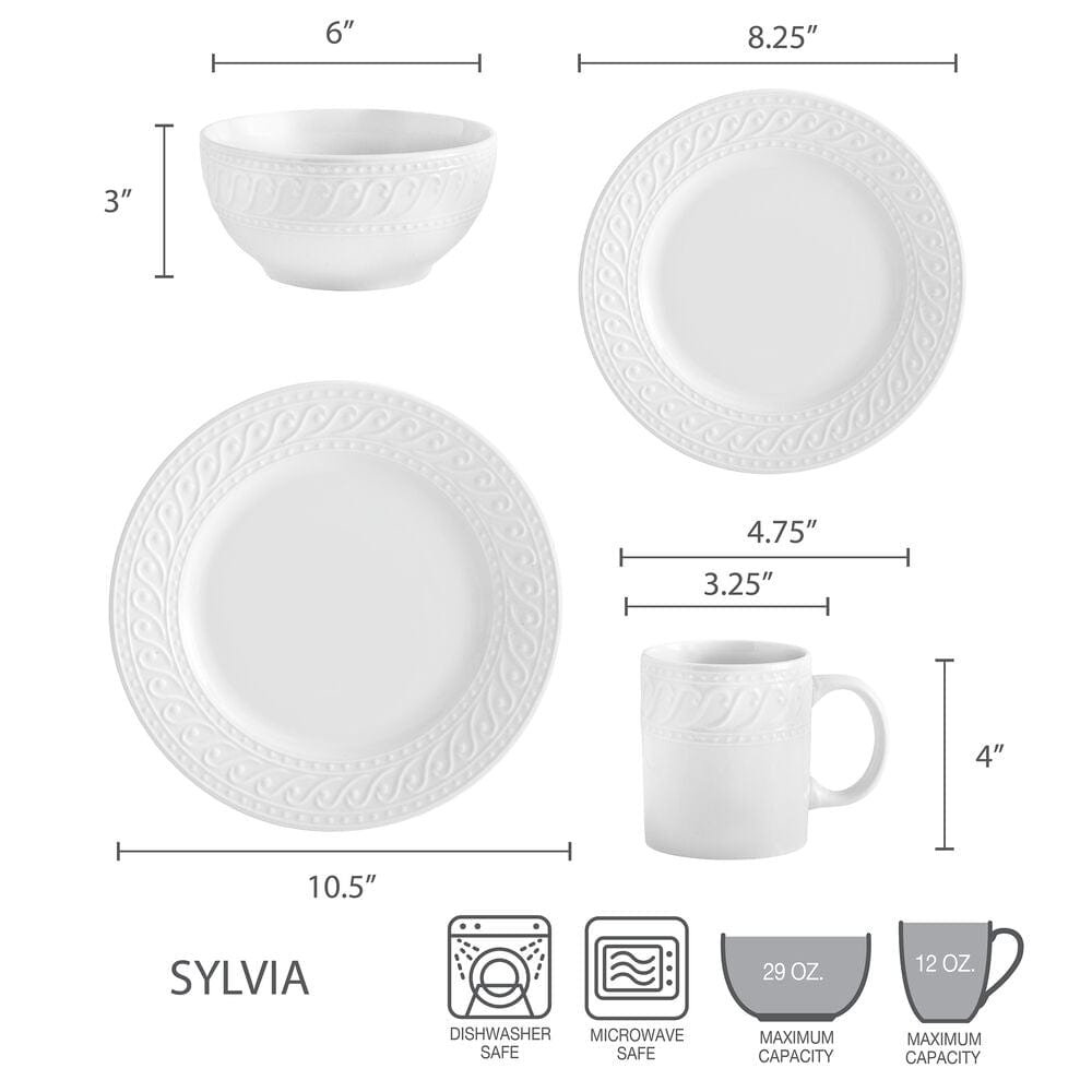 Elegant Sylvia dinnerware set displayed on a modern dining table
