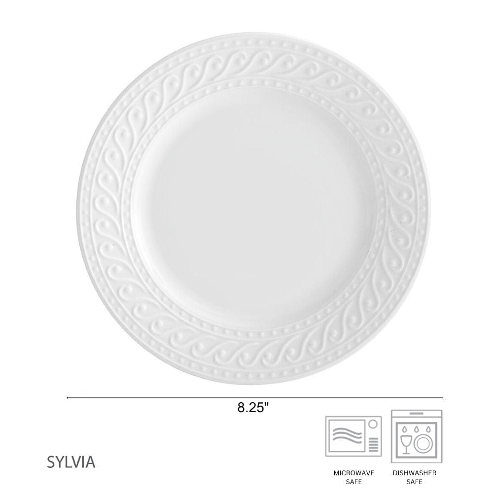 Elegant porcelain salad plate on a dining table, perfect for serving salads and snacks.