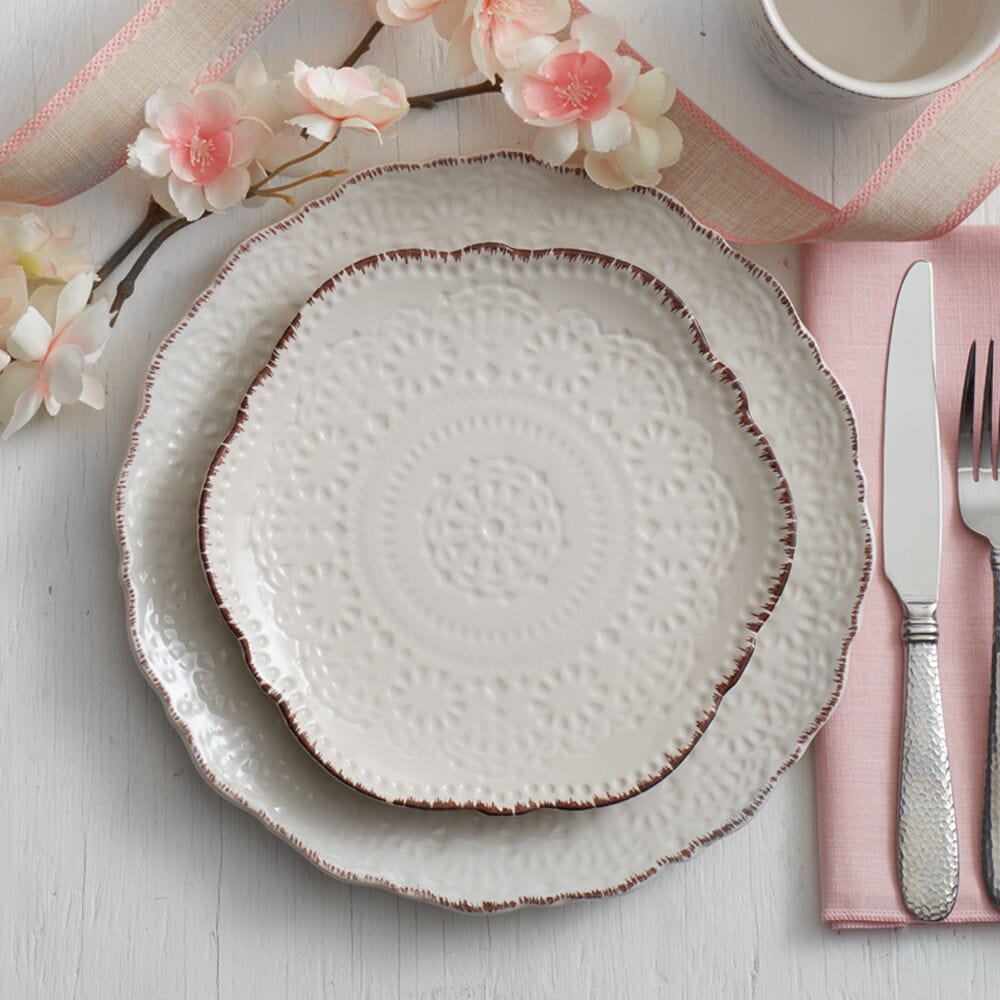 Elegant dinner setting with stoneware plates, ideal for casual and formal meals