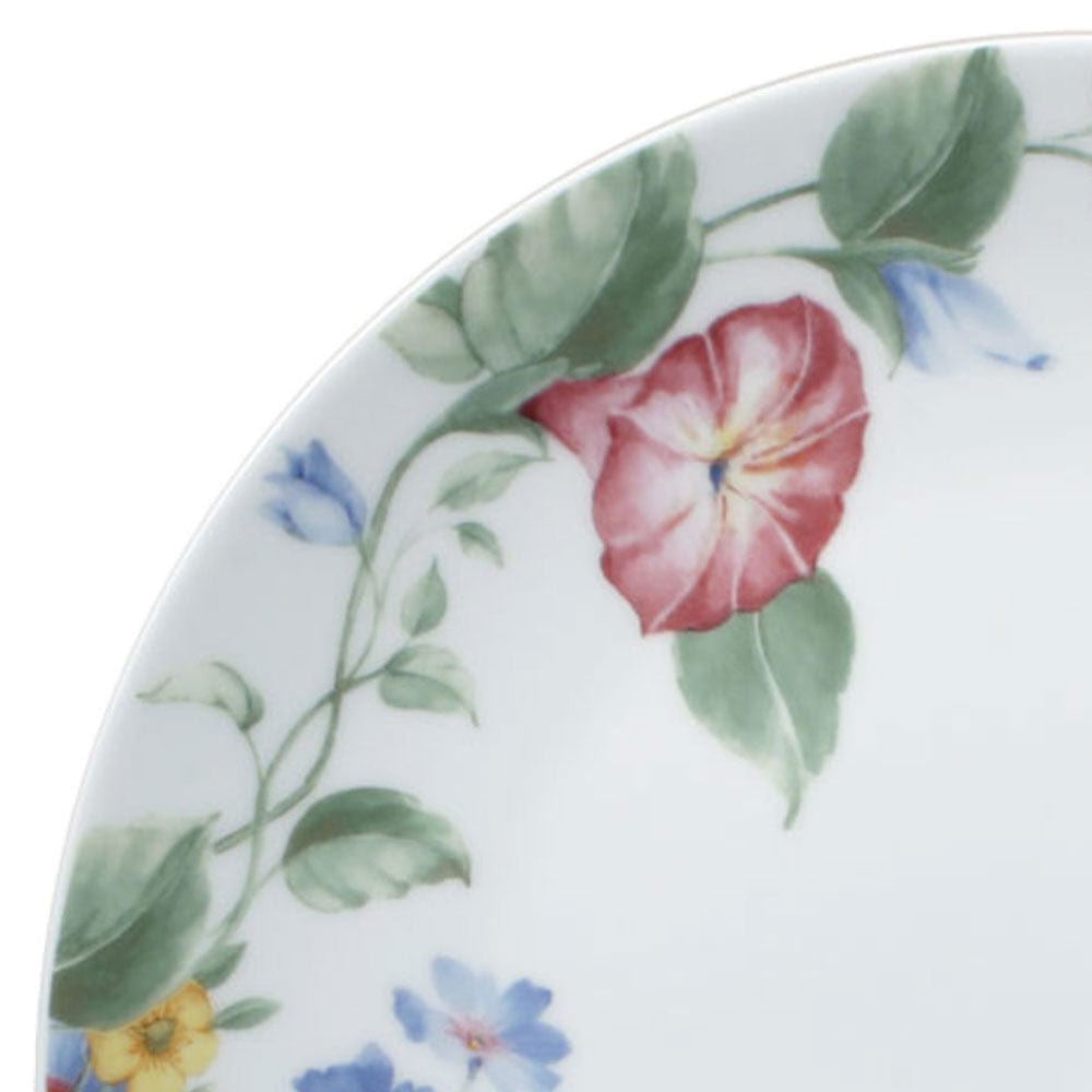 Close-up of porcelain dinner plates with a glossy finish for everyday use