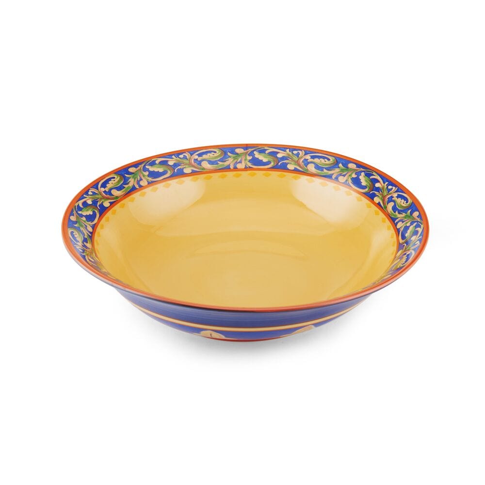 Elegant large serving bowl with salad and bread for party serving