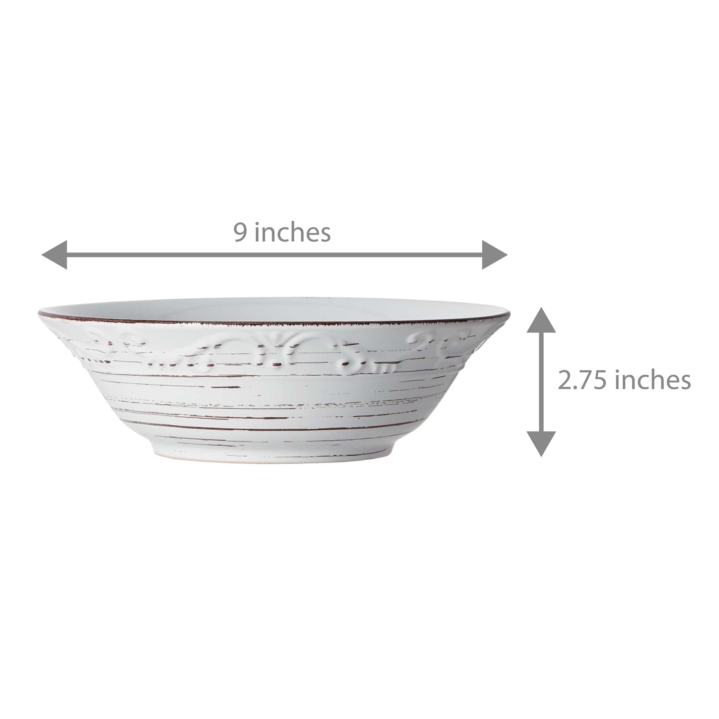 Trellis White stoneware vegetable bowl from above, perfect for everyday use.