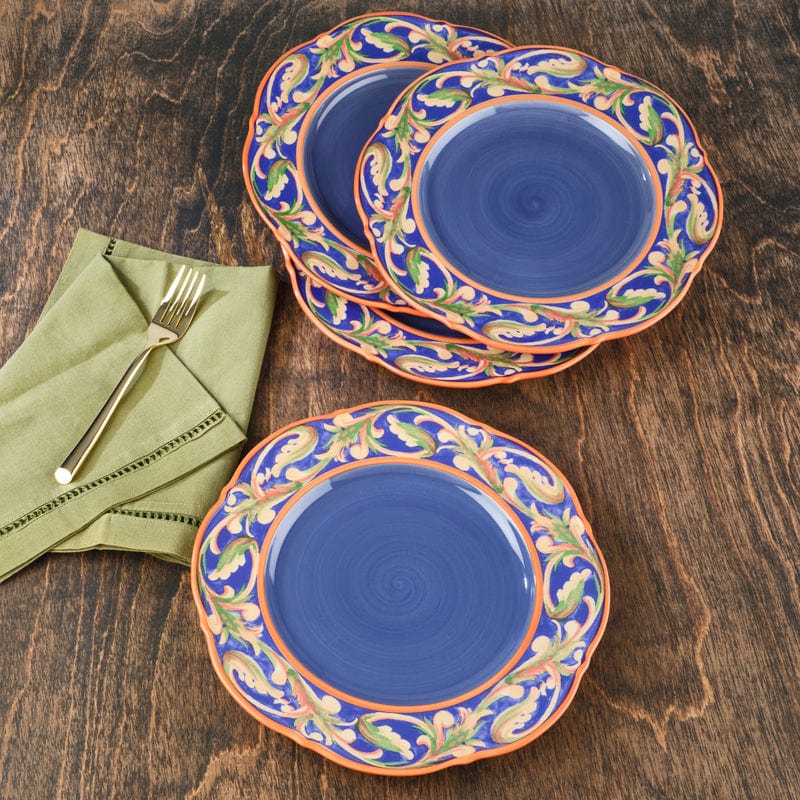 Luna Elegance scalloped dinner plate showcasing its unique design from above, perfect for serving main meals.