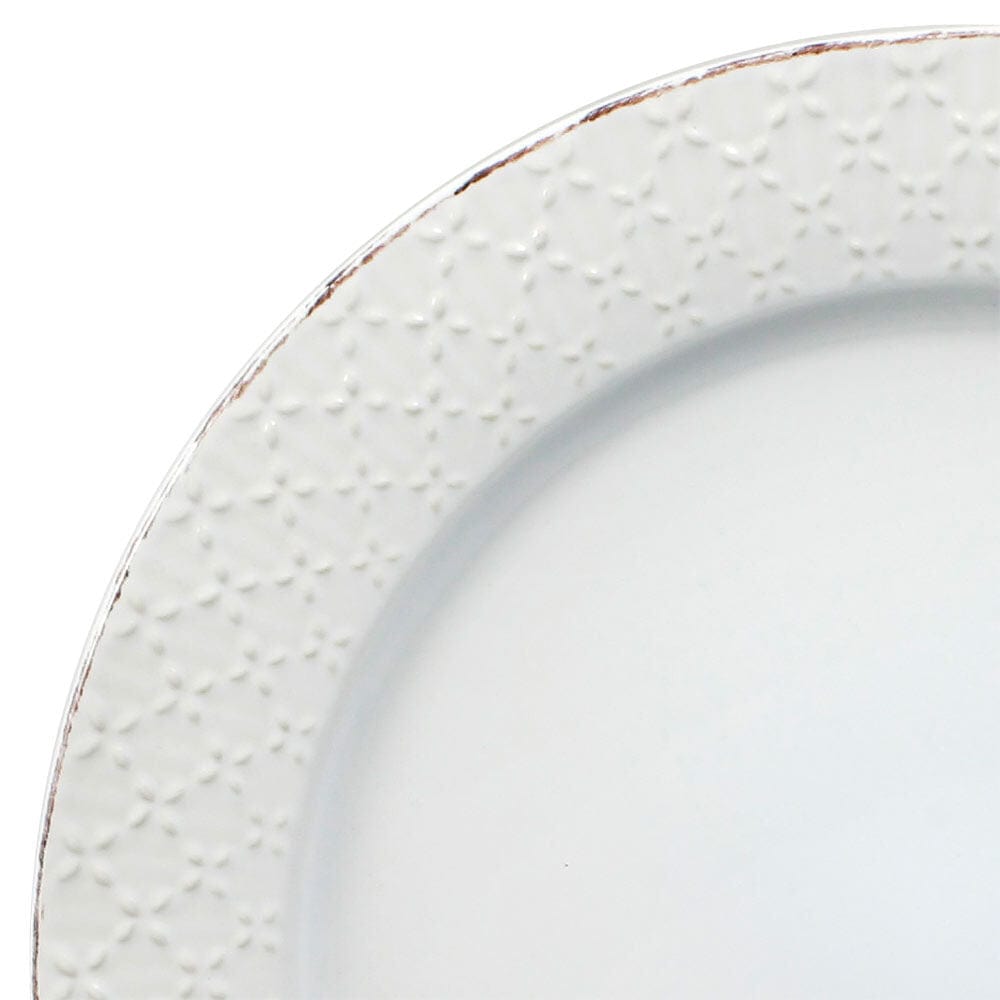 Large 11 inch dinner plates stacked on a table, ready for serving