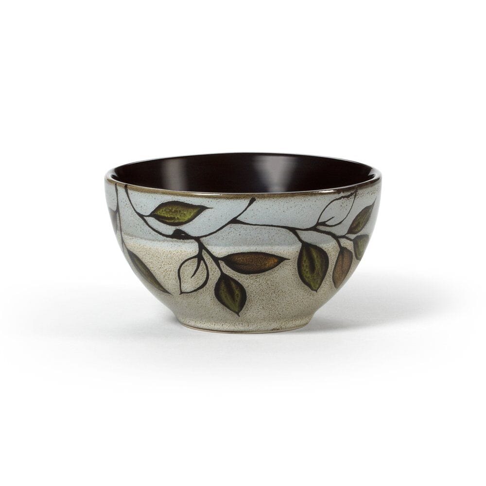Close-up of handcrafted reactive glaze stoneware fruit bowls showing unique color variations