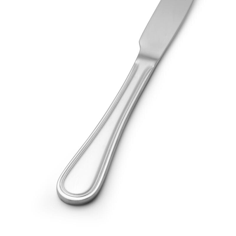 Rockport 16-piece flatware set displayed on a dining table, highlighting its elegant design.