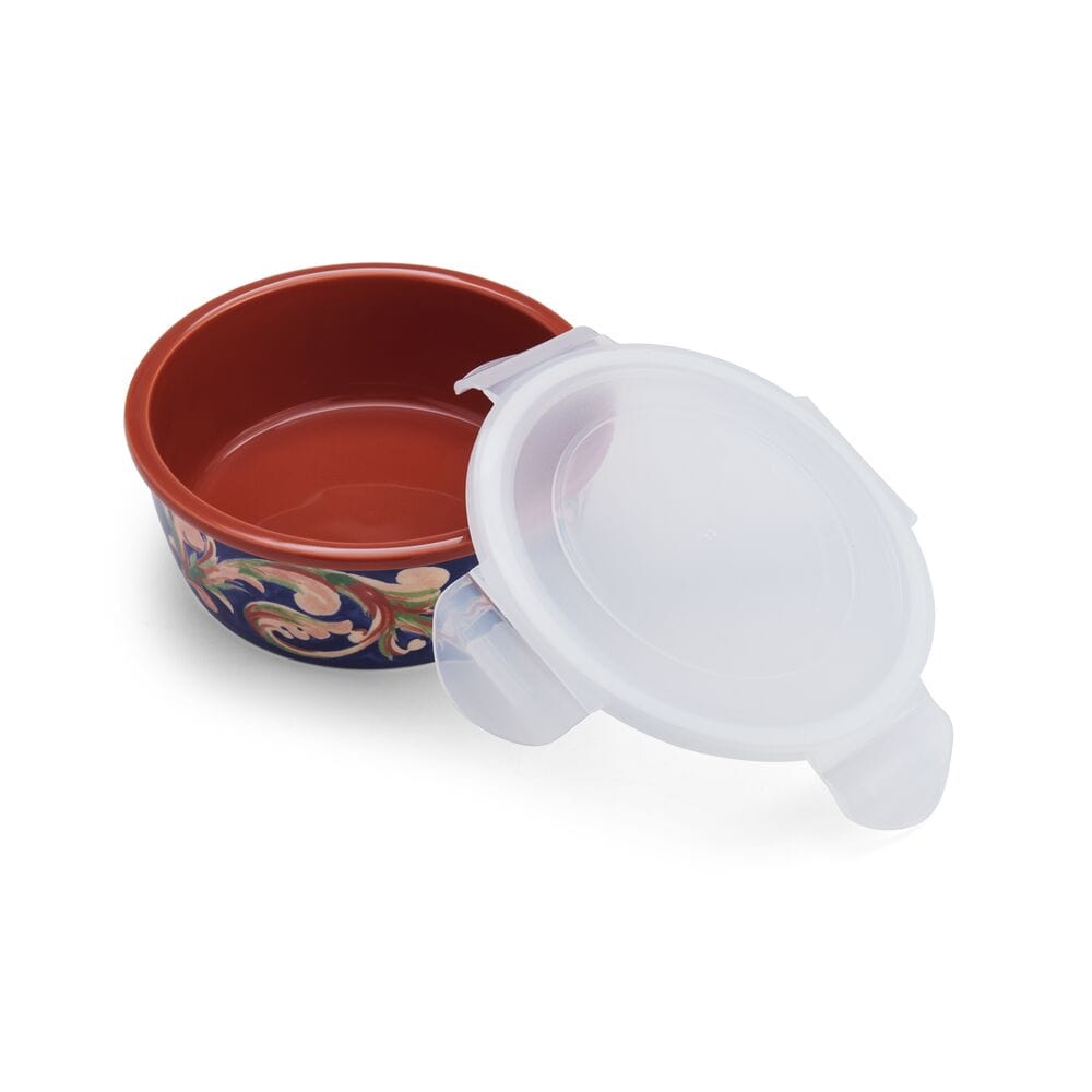 Lunas Kitchen Storage Bowl filled with fresh vegetables, illustrating its practical use for meal prep.