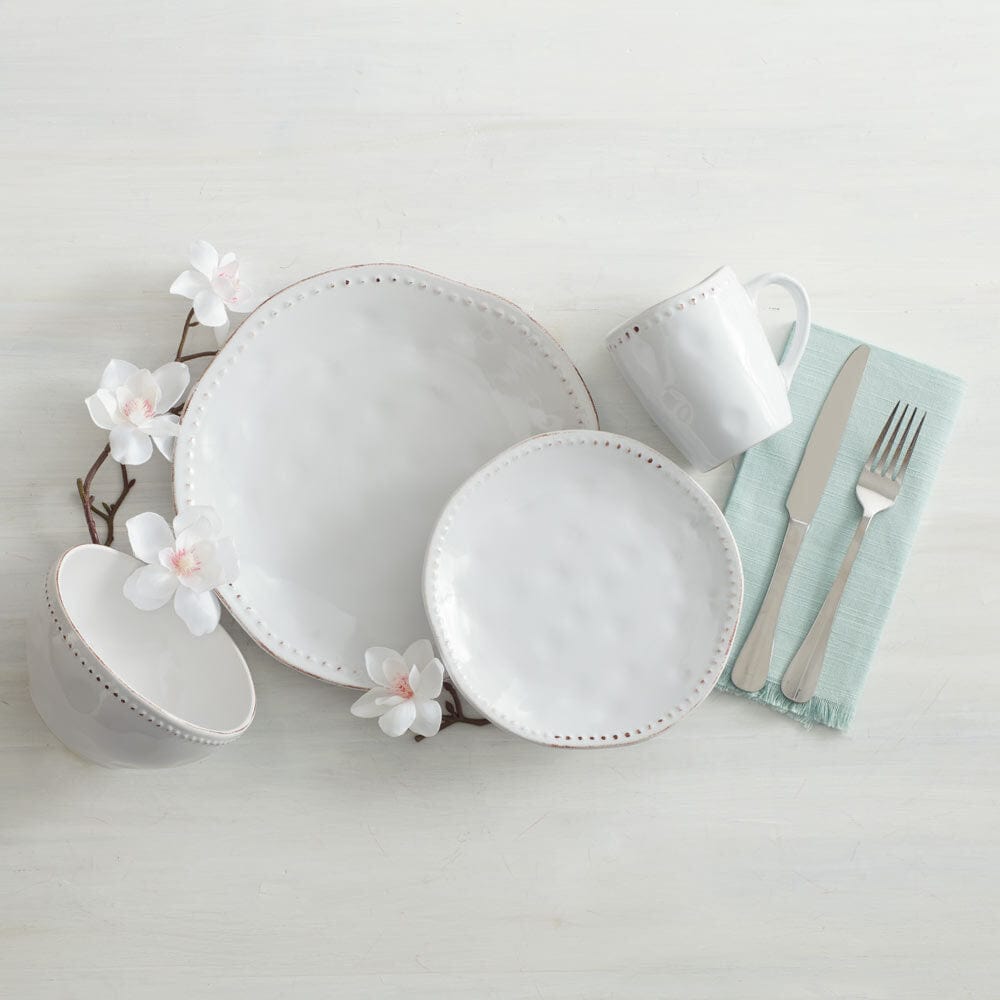 Canyon Bead salad plates set of 4 displayed elegantly with desserts and snacks.
