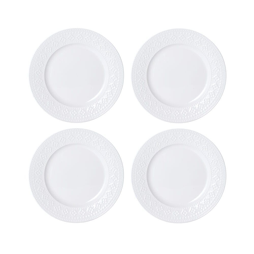 Set of 12 dinnerware pieces including plates and bowls for formal dinners