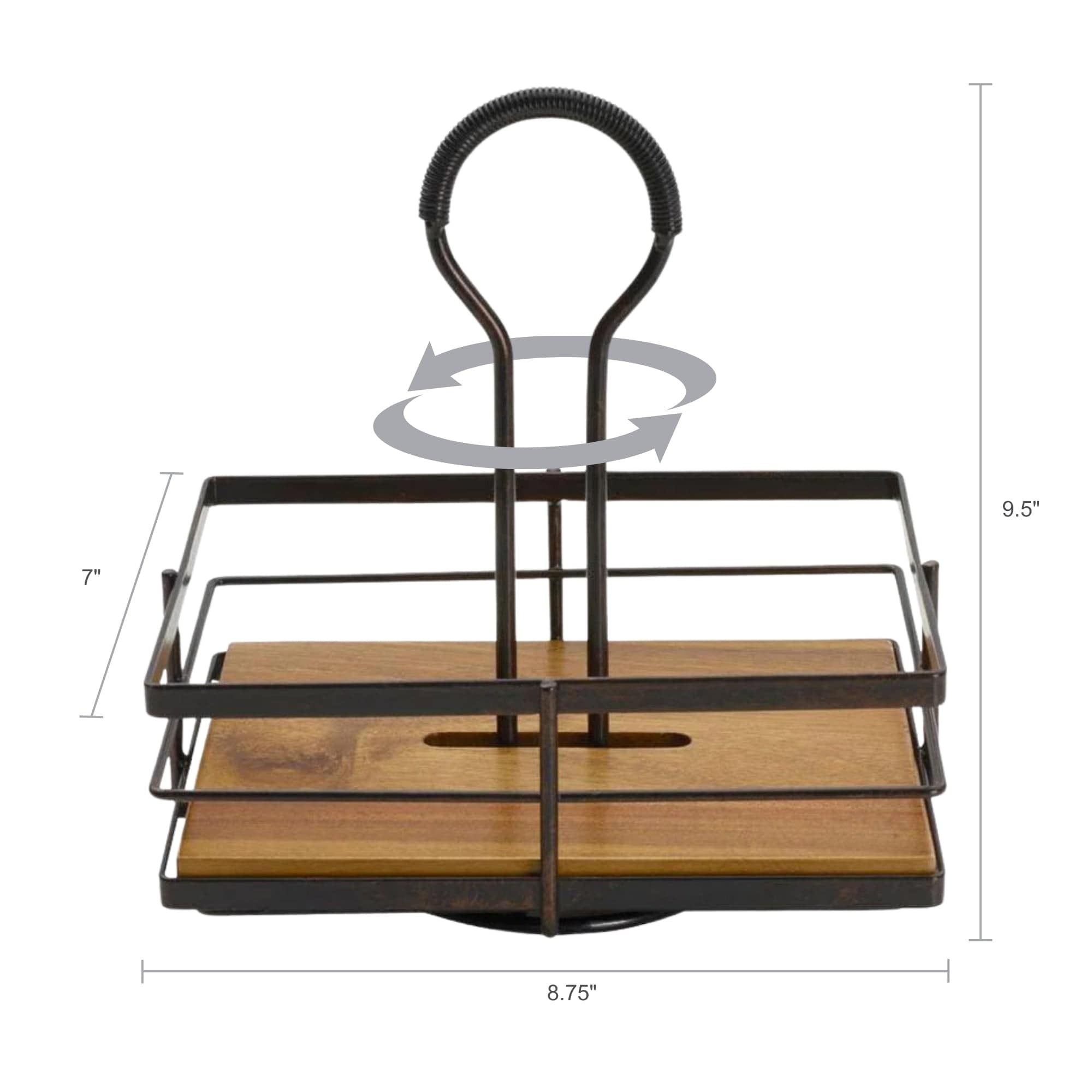 Elegant Rotating Condiment Organizer from above, showcasing its sleek design.