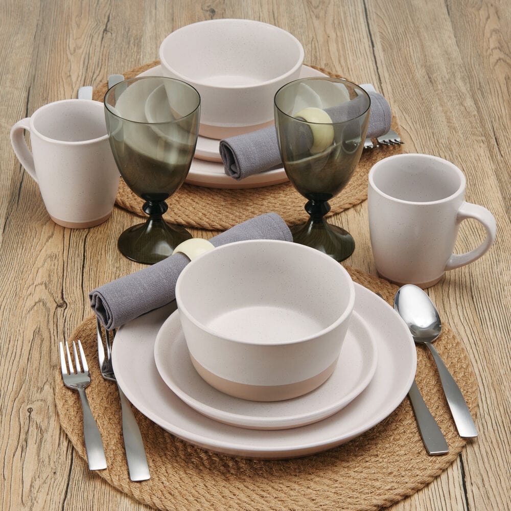 Beautifully arranged Hudson mugs with beige finish, perfect for coffee or tea.