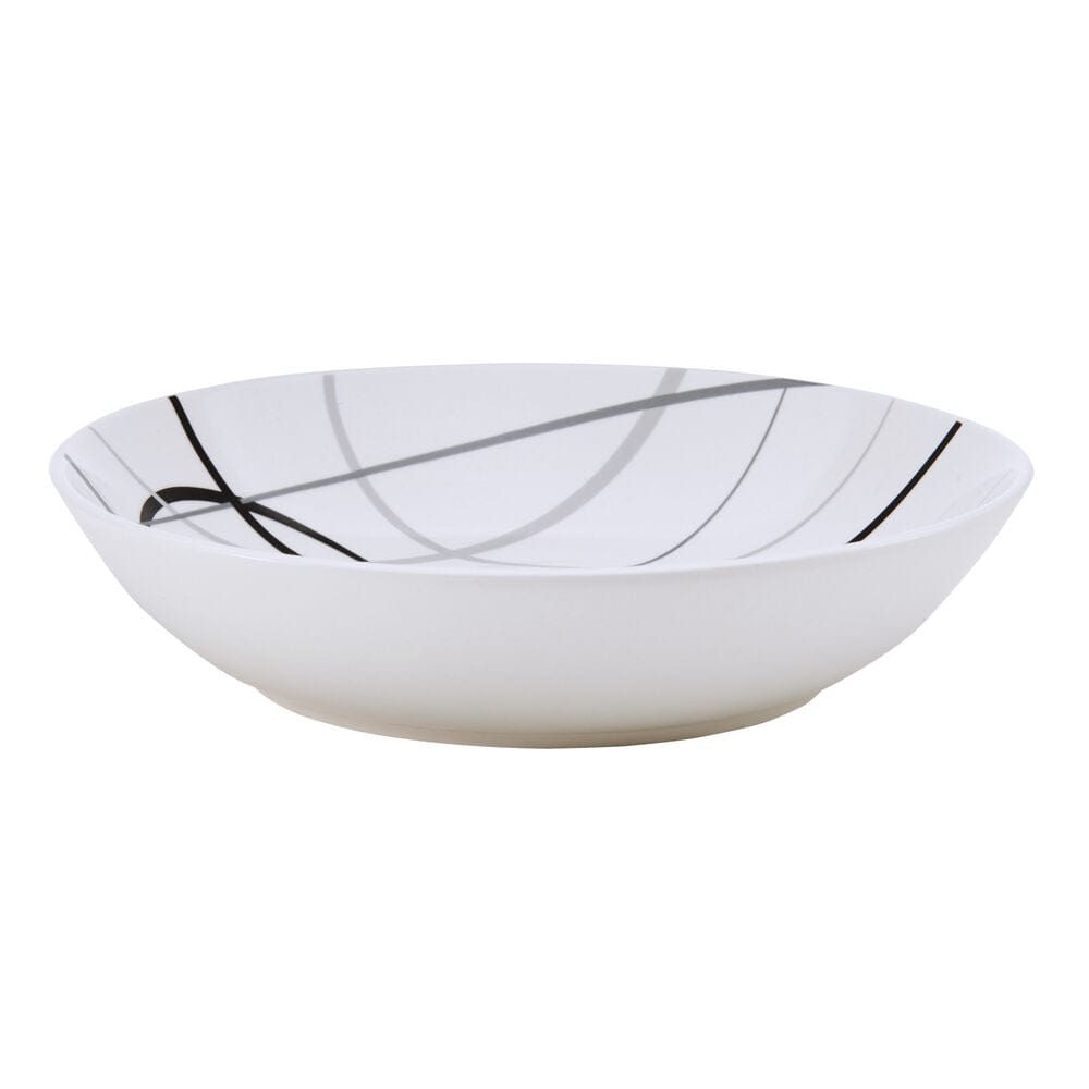 Stacked bowls from Circles dinnerware set highlighting contemporary style
