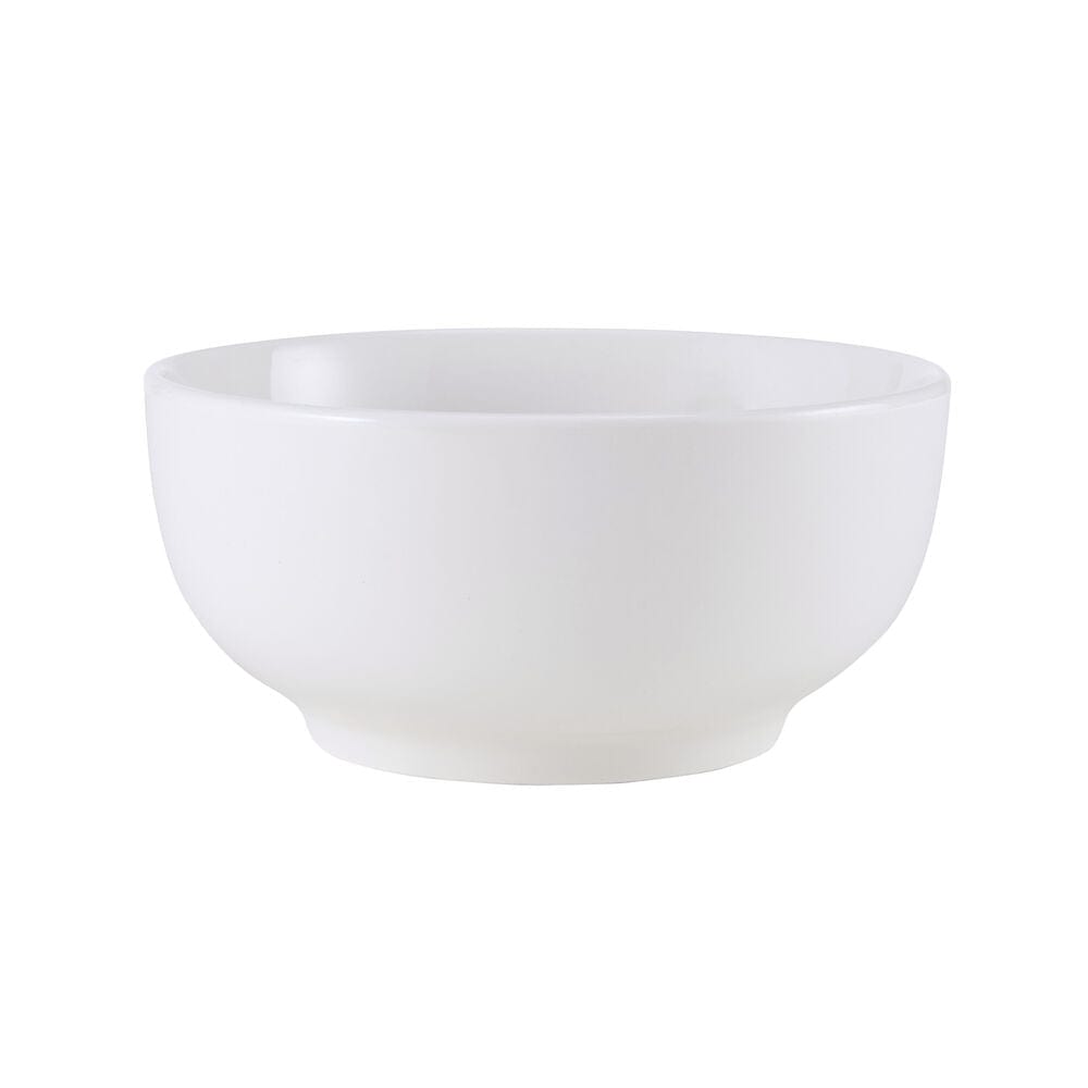 Kendall dinnerware set arranged with food, highlighting its microwave-safe feature.