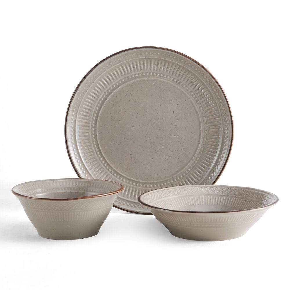 Easton stoneware dinnerware set showcasing unique speckled design.
