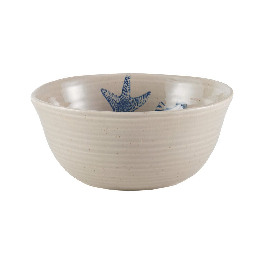 Family using microwave safe dinnerware set for casual meal with aquatic design in a cozy kitchen