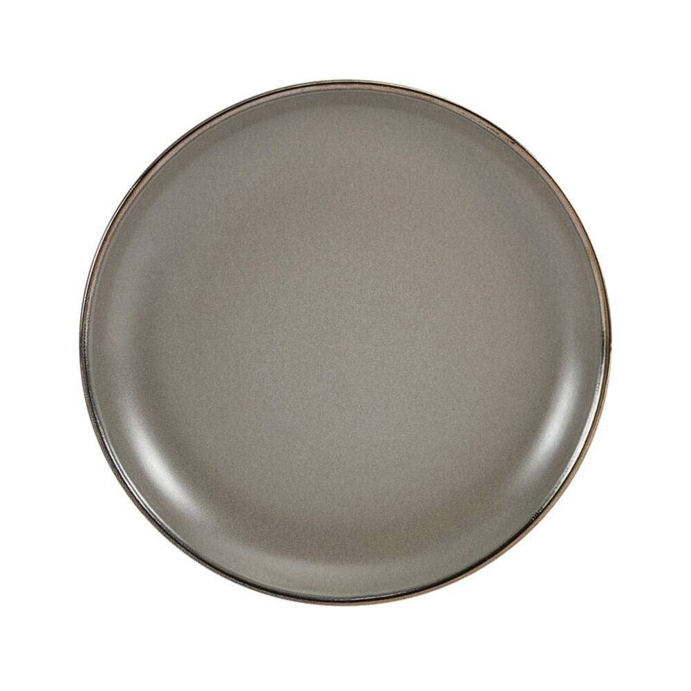 Elegant gray and metallic rim dinnerware for special occasions