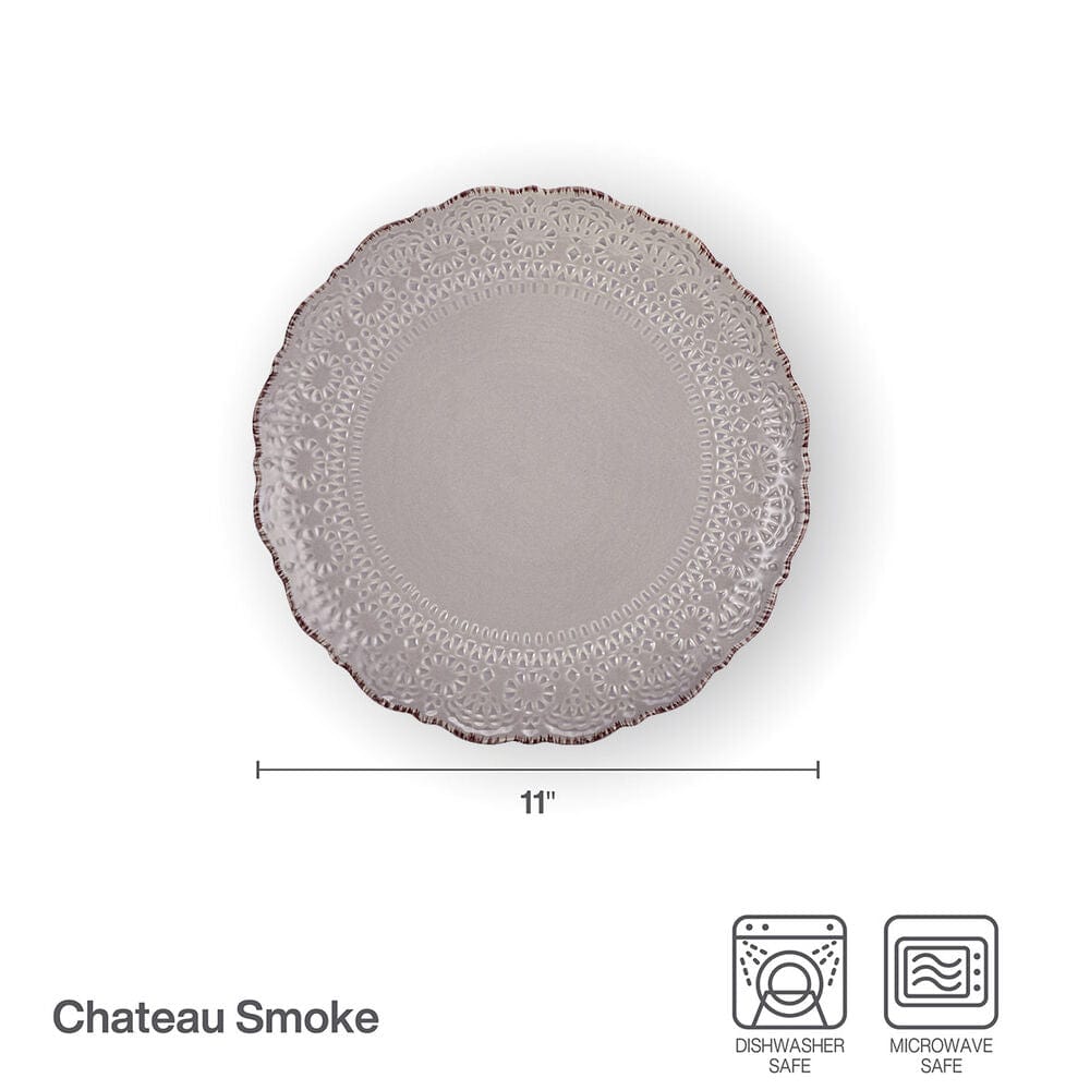 Elegant stoneware dinner plates set on a beautifully arranged dining table