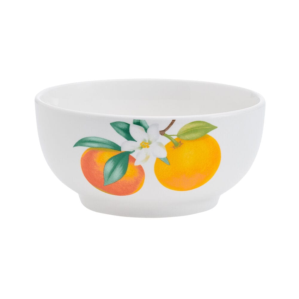 Vibrant Oranges dinner plate on a dining table, showcasing its contemporary design.