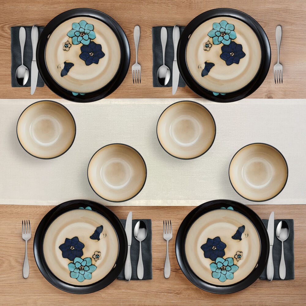 Salad plate from the Elegant Butterfly Blue dinnerware set, ideal for casual dining.