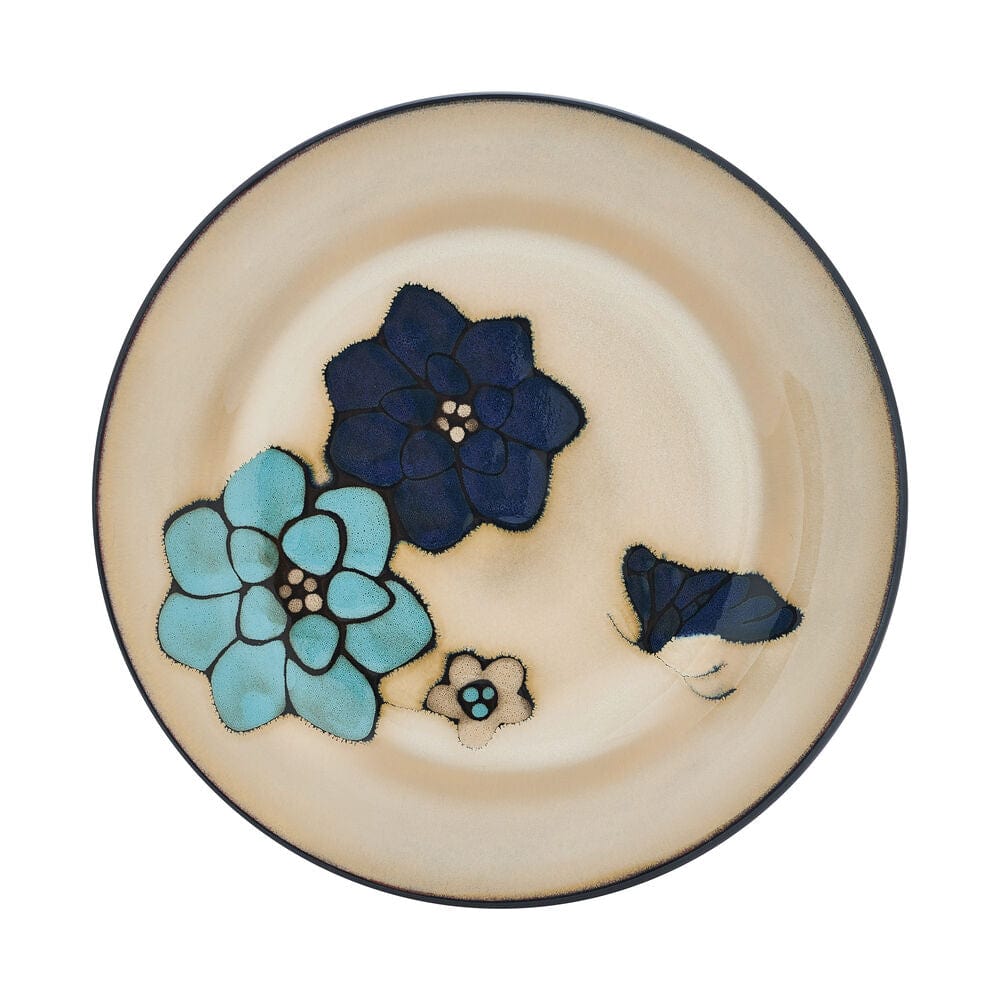 Salad plate from the Elegant Butterfly Blue dinnerware set, ideal for casual dining.