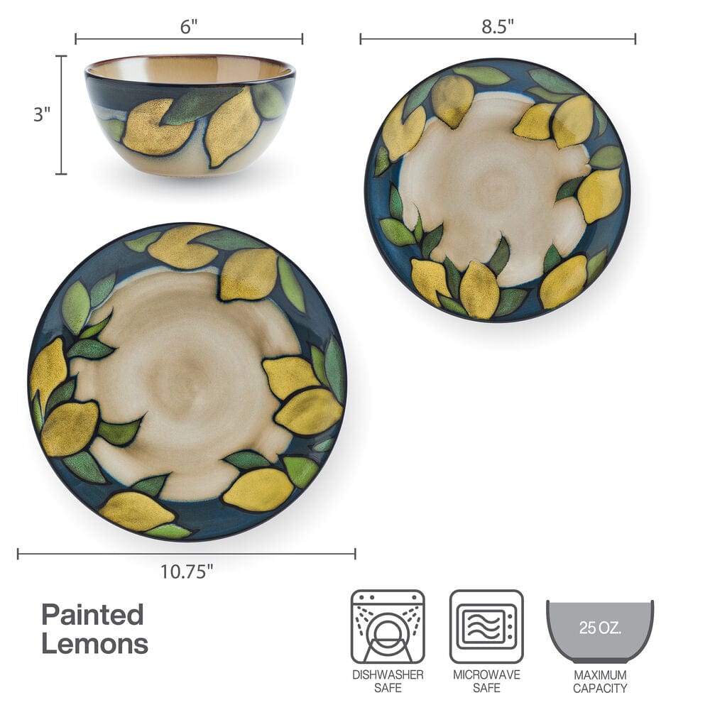 All-purpose bowls from the Lemon Blossom dinnerware set, ideal for daily meals
