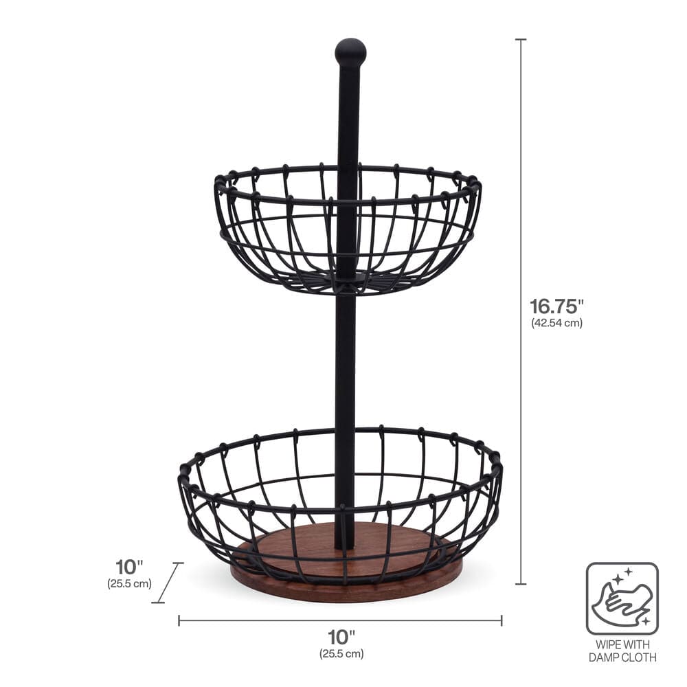 Elegant 2-Tier Wire Storage Basket - Image 4