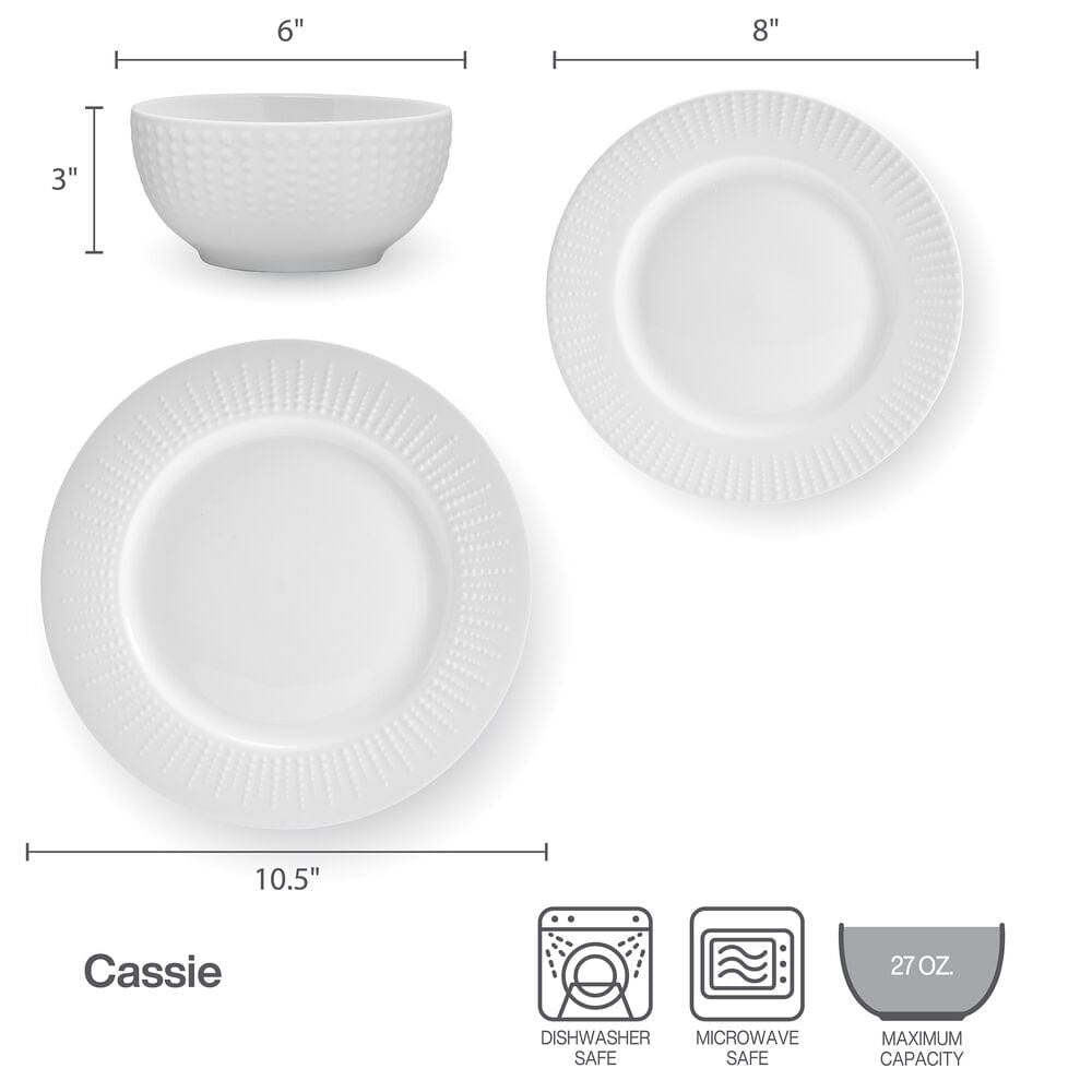 Dishwasher safe porcelain dinnerware set in a modern kitchen