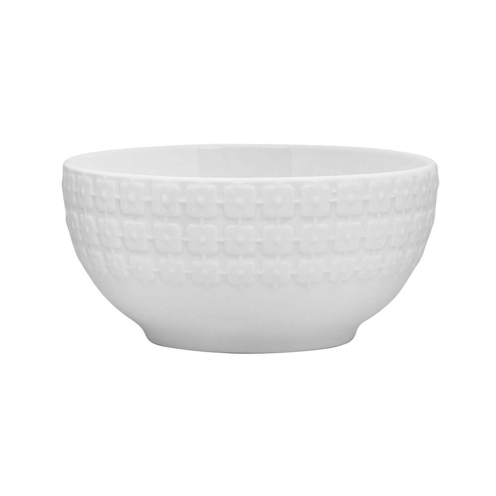 Close-up of the embossed rim design on the Lexi dinnerware set