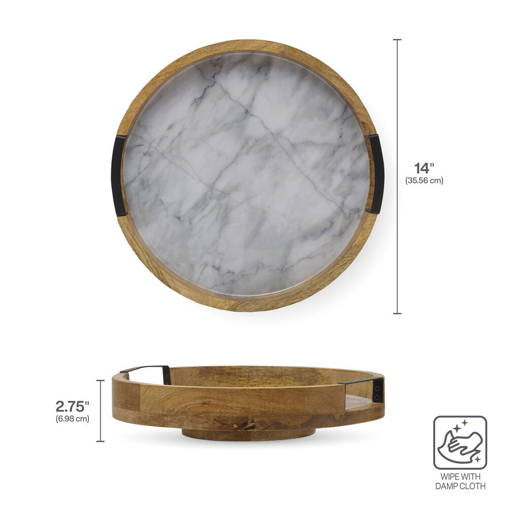 Close-up of the rotating tray highlighting the sturdy iron handles and high wall design.