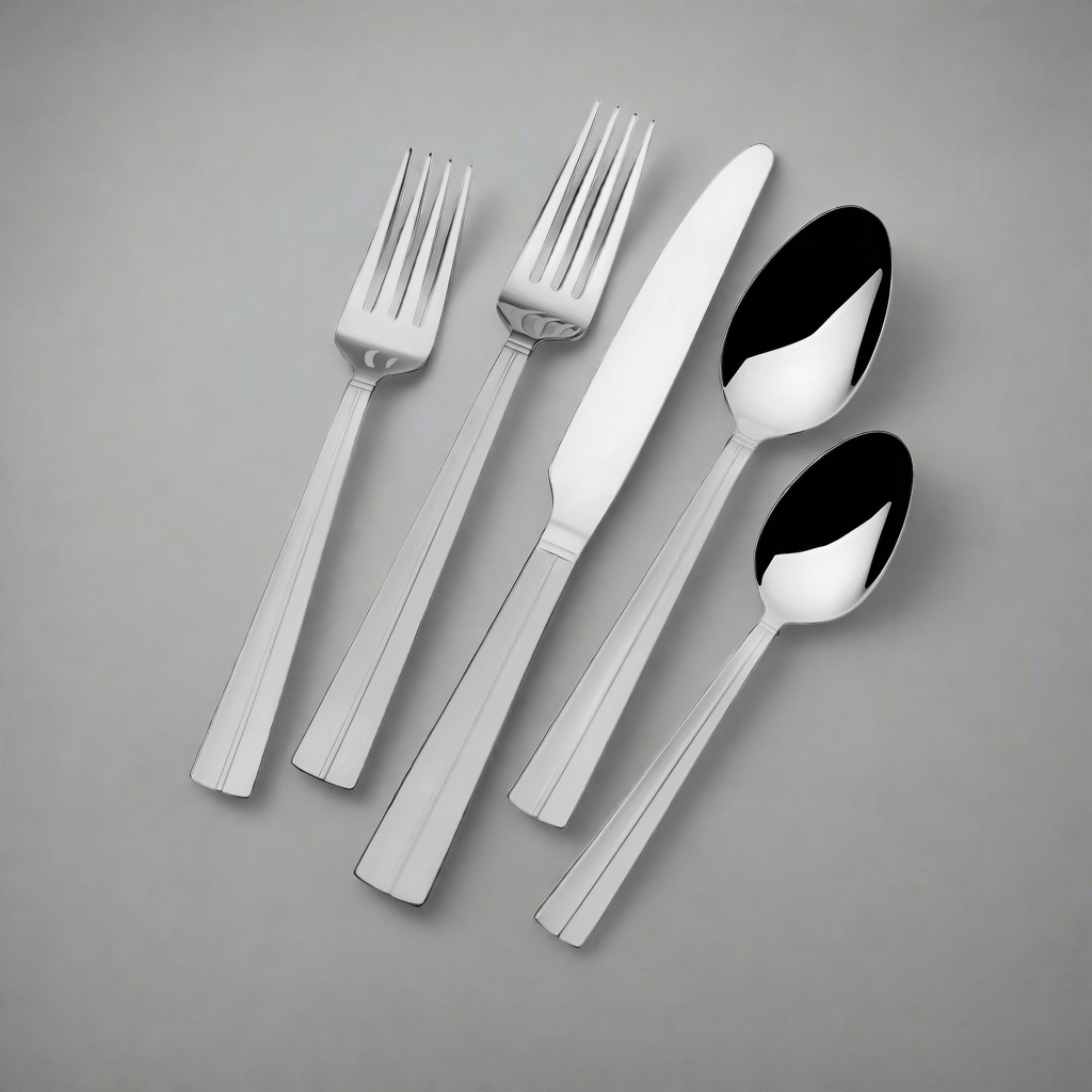 Elegant 20-Piece Premium Stainless Steel Cutlery Set displayed on a dining table, showcasing its sleek design.