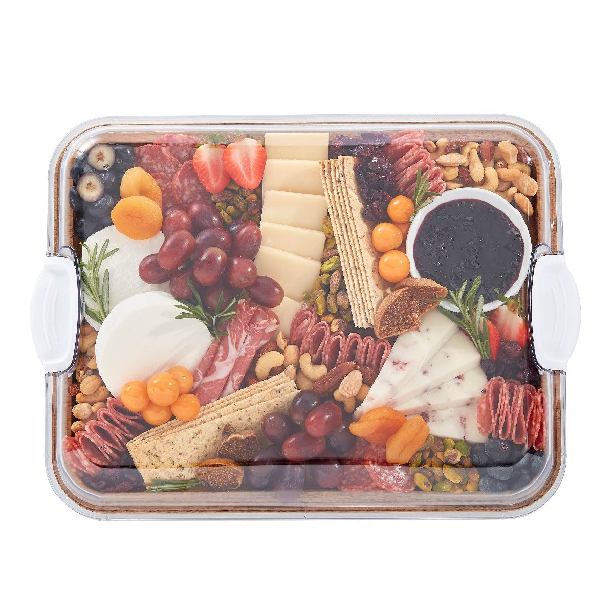 Farberware Build-A-Board with compartments and locking lid for food presentation