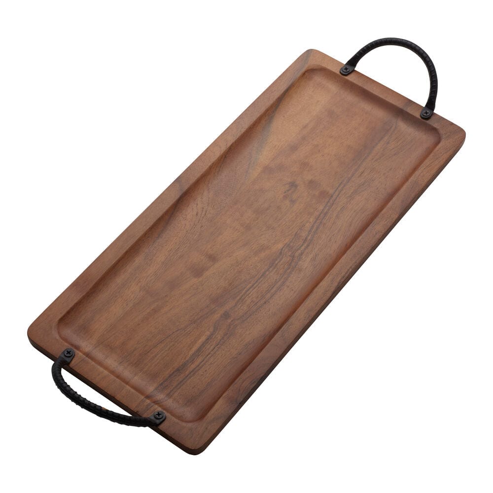Serving tray with cheese and charcuterie arranged on it, ready for guests