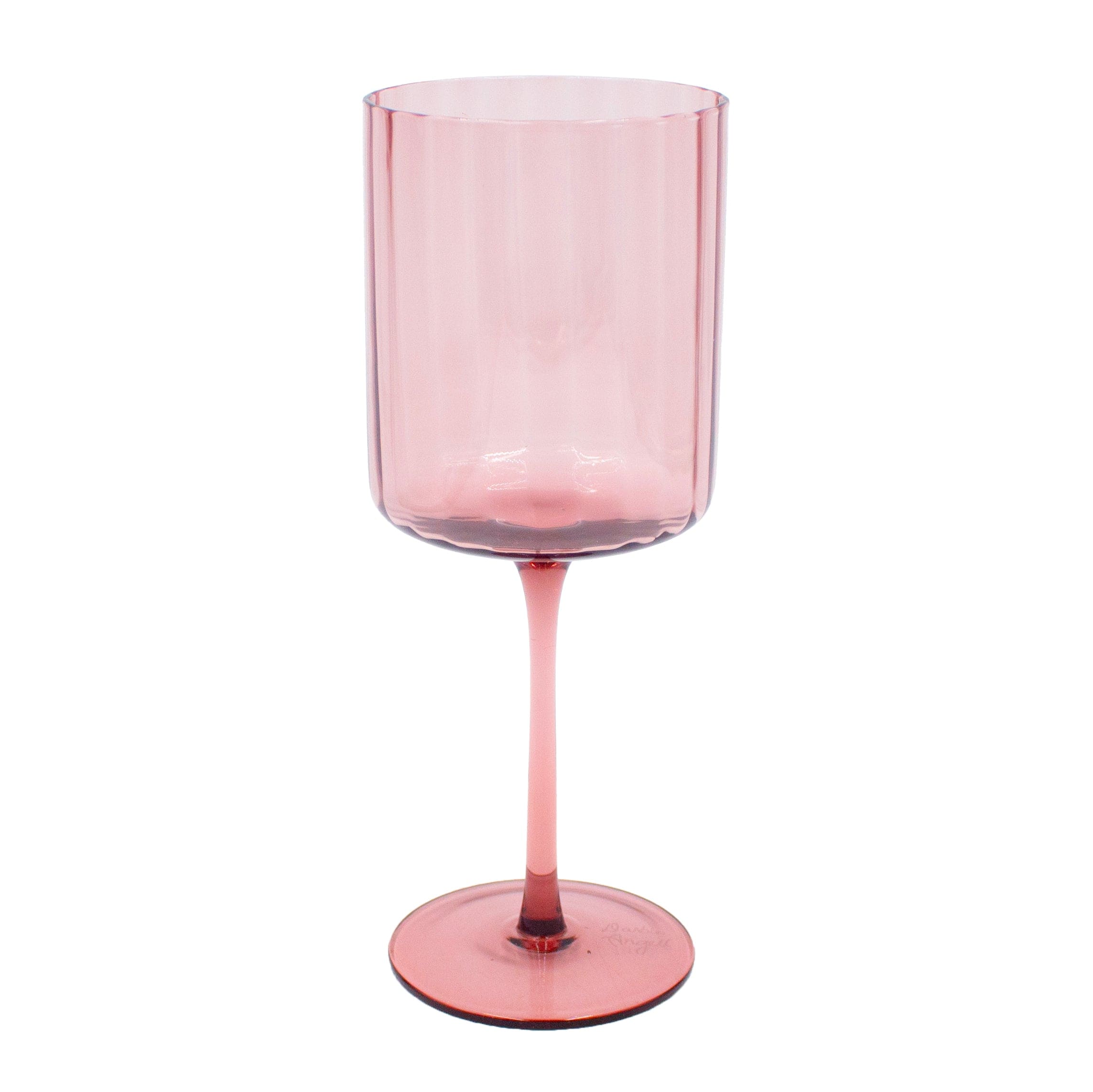 Elegant prismatic wine glasses being used during a dinner party