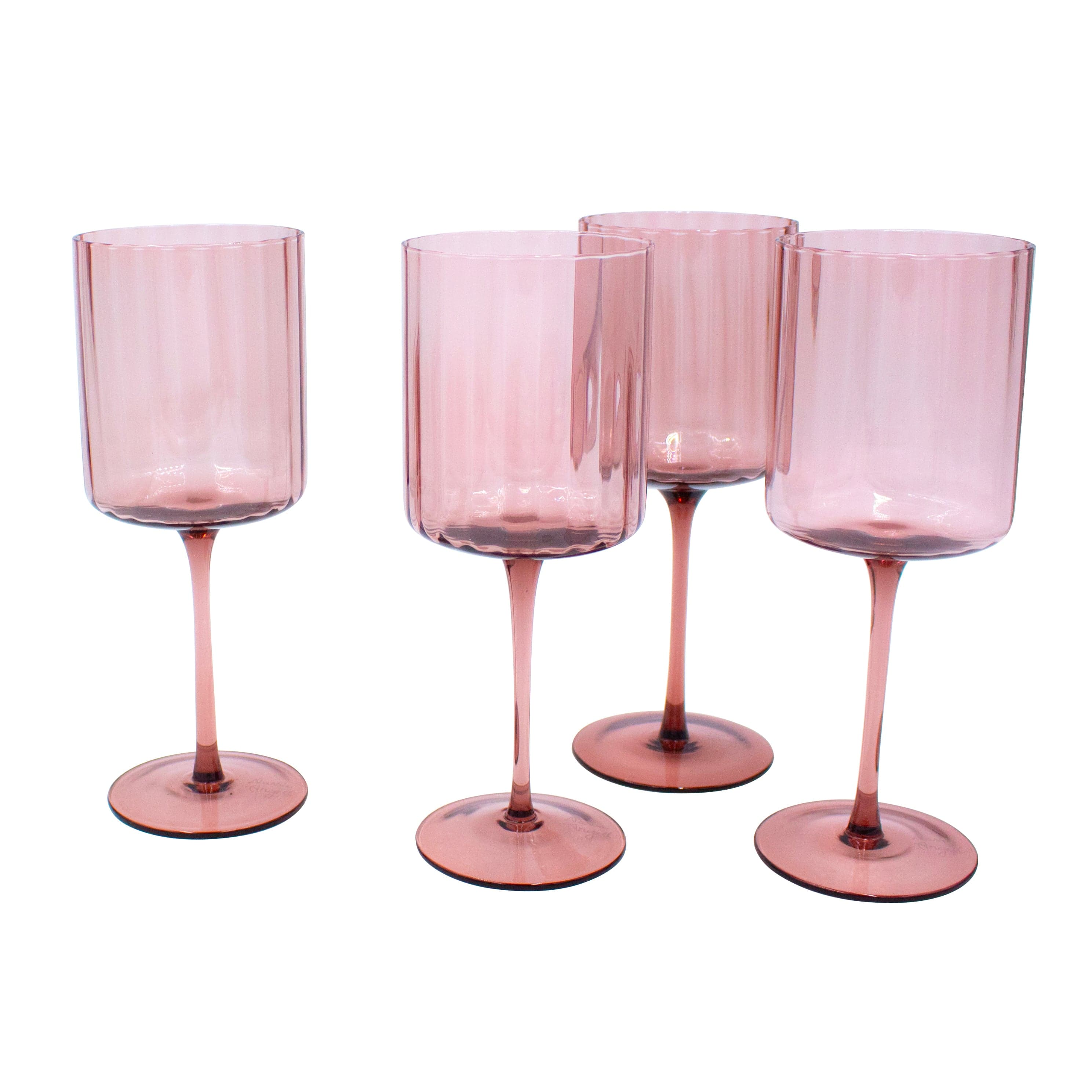 Stylish wine glasses set displayed on a dinner table for entertaining