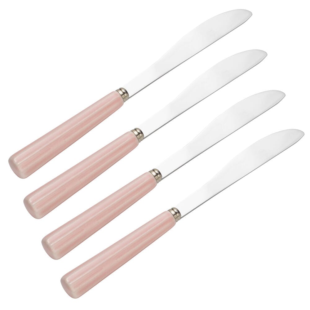 Elegant flatware set for entertaining with colorful handles