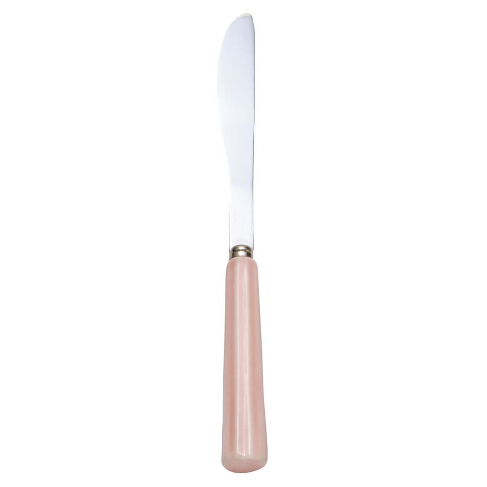 Set of four pink-handled kitchen spreaders for dinner parties