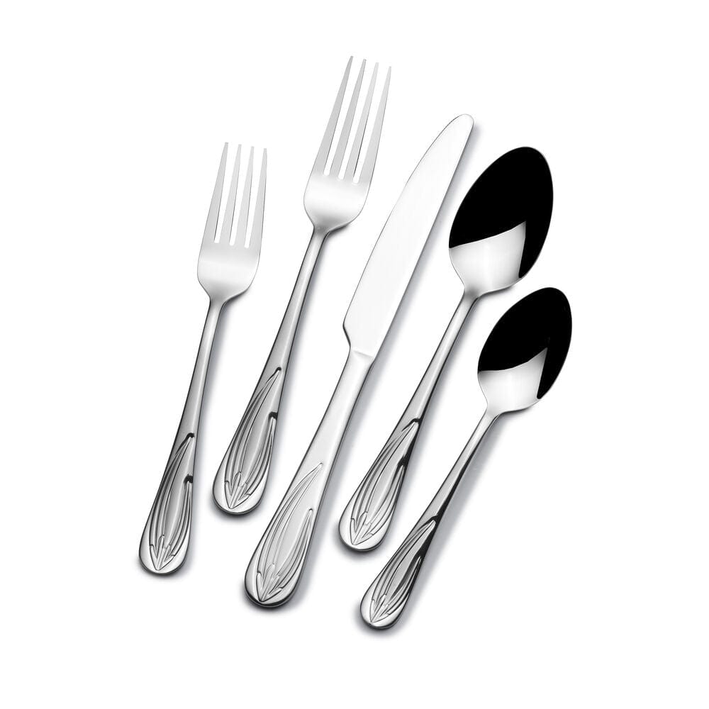 Close-up of the Darbie Angell flatware set showcasing its sleek design