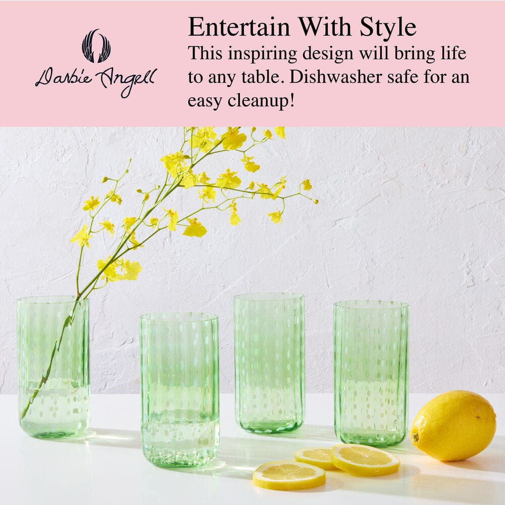 Set of four stylish drinkware for entertaining on a modern table