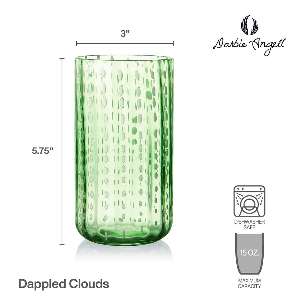 Close-up of durable soda glass highball glass with vibrant color