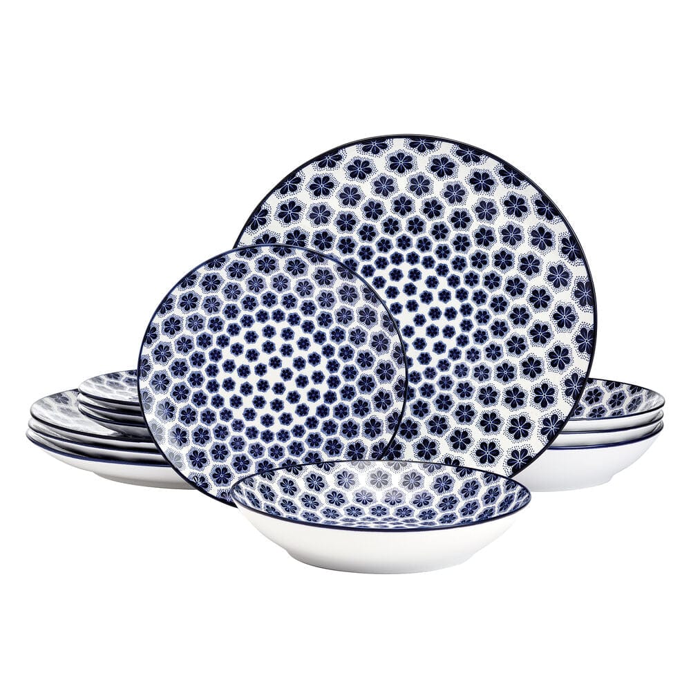 The all-purpose bowl from the dinnerware set, ideal for salads or sides, with a floral motif.