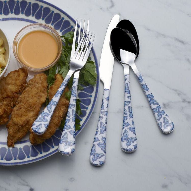 Elegant dinner setting featuring the butterfly flatware set for casual or formal occasions